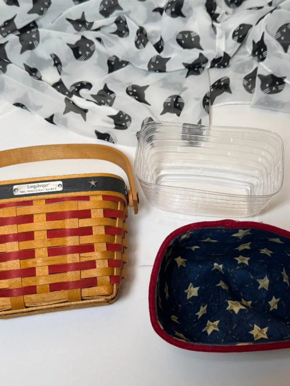 2001 Unused Inaugural Stars and Stripes Longaberger Basket Handwoven